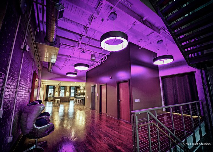 The juxtaposition of industrial and modern design in the fit-out office space at 210 York Street