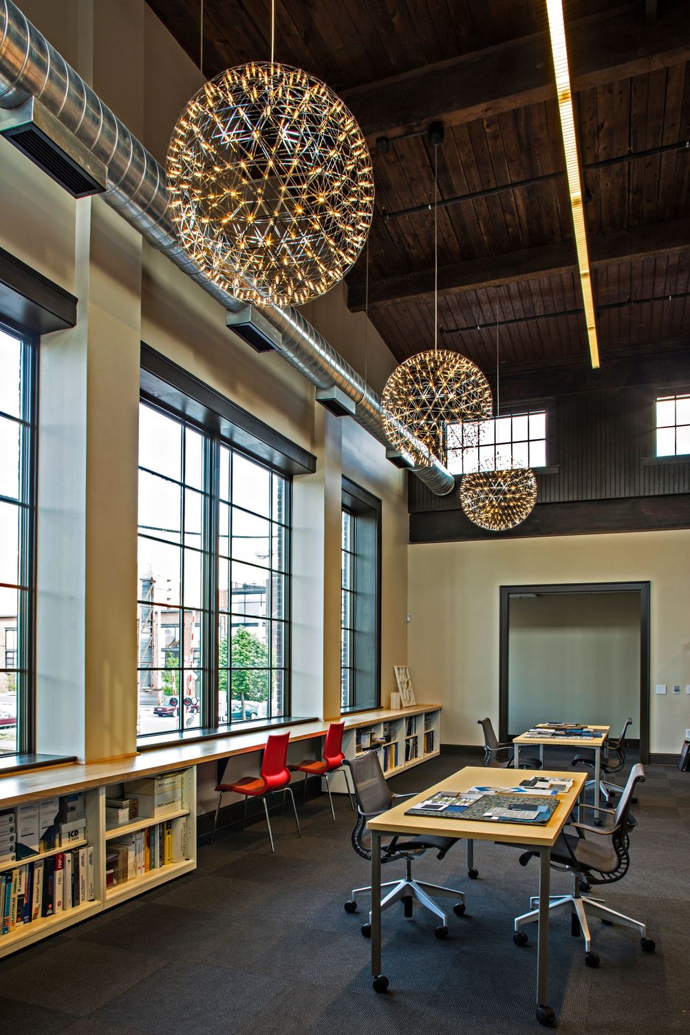 Natural light streaming into the interior highlights the character of the building