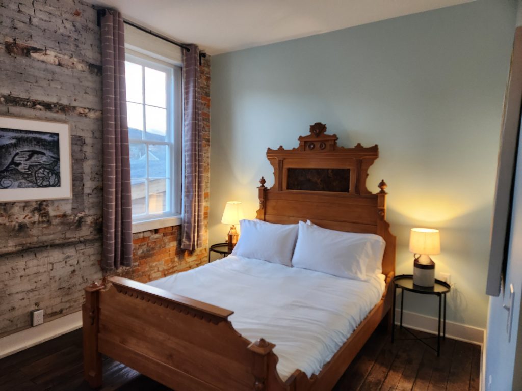 Guest room in historic inn