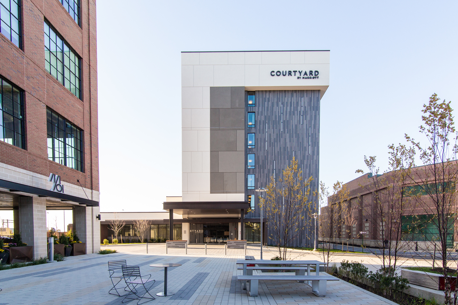 LEED Silver Certified Hotel and Hospitality project for Courtyard by Marriott in McHenry Row in Baltimore Maryland