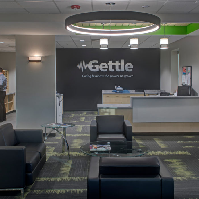 Branded, contemporary, daylit office space Gettle Inc.