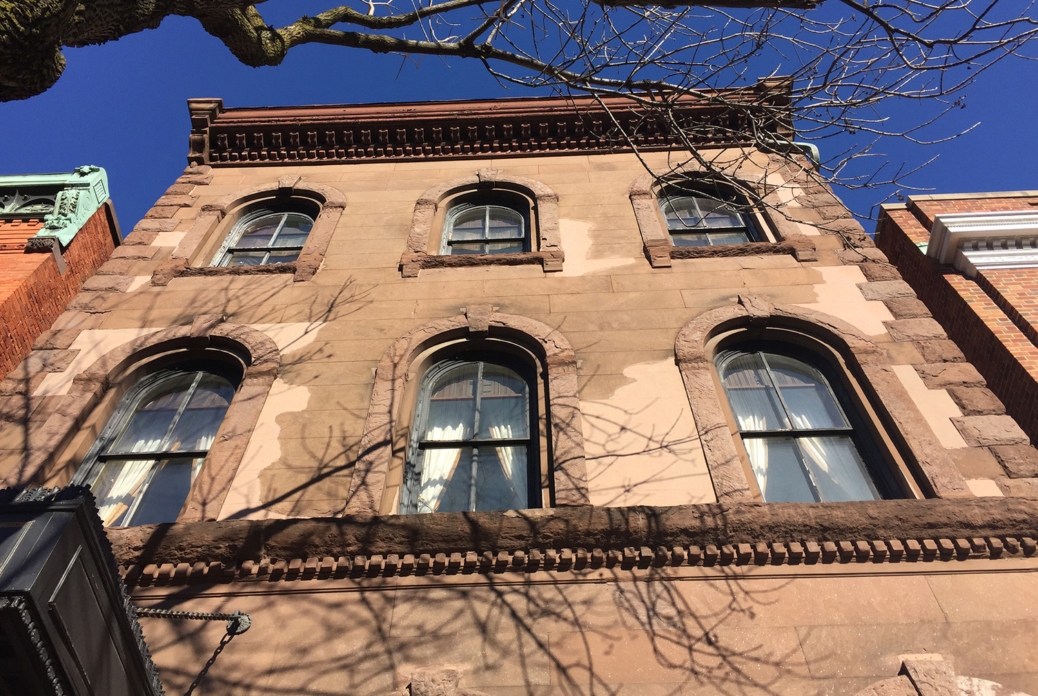 David E. Small brownstone 1860 historic facade restoration