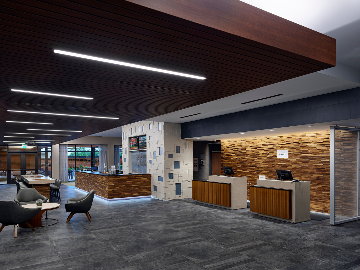 LEED Silver Certified Hotel and Hospitality project for Courtyard by Marriott in McHenry Row in Baltimore Maryland