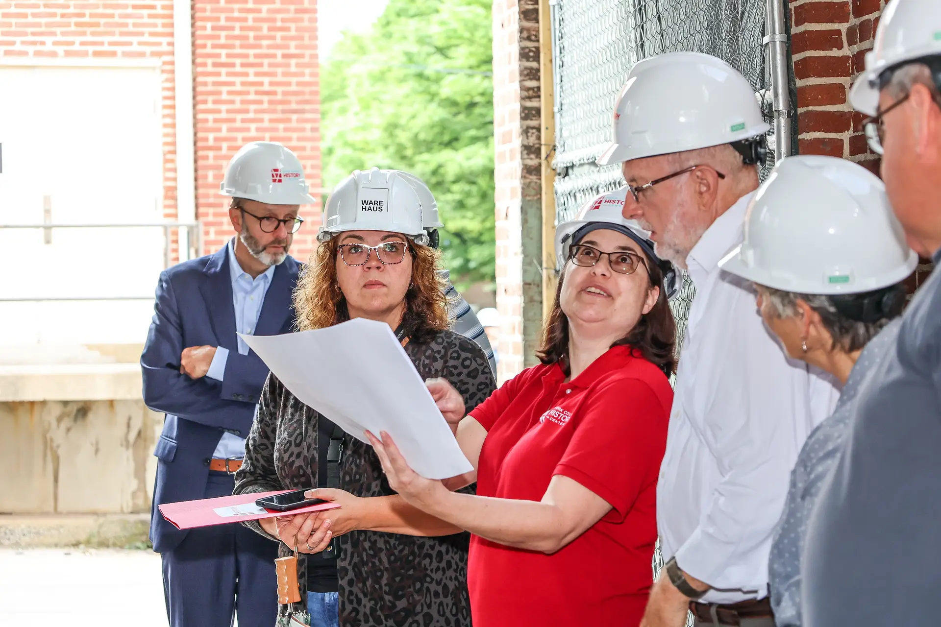 Project Manager Erin Himmelberger on-site at the groundbreaking of the York County History Center