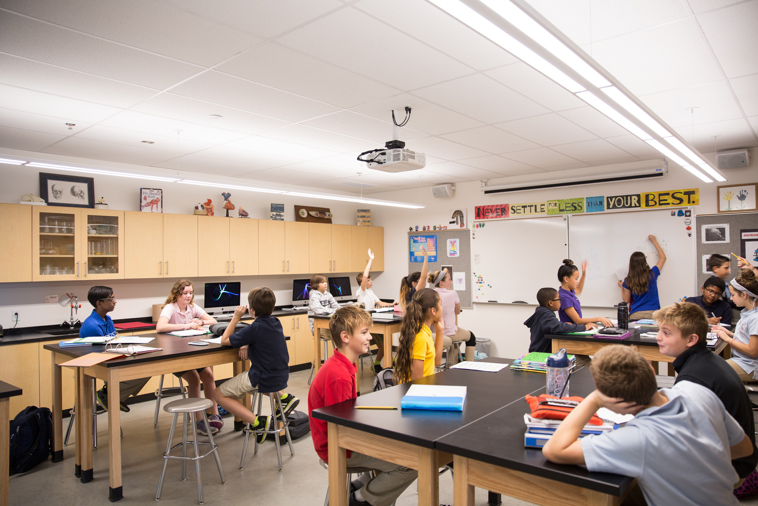 Encouraging learning spaces for collaboration and design thinking in York Country Day School STEAM facility
