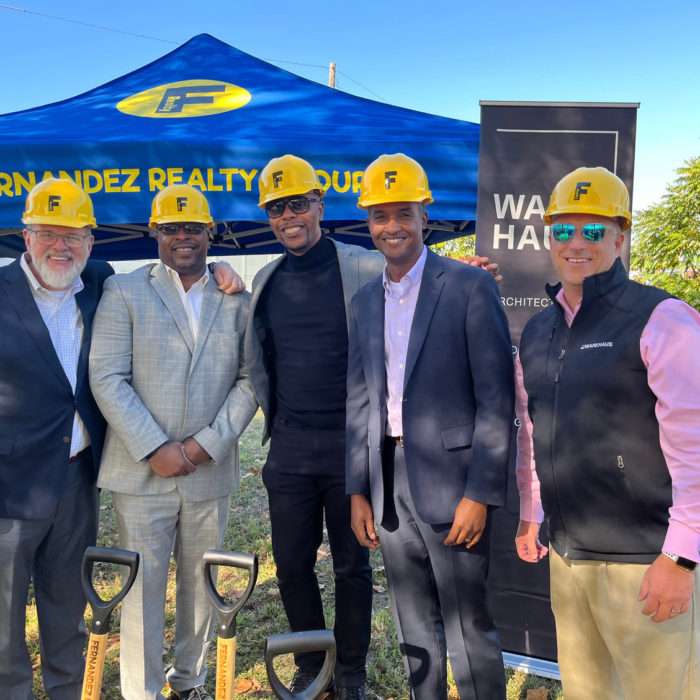 Sycamore Homes ground breaking with Fernandez realty Group, Steel Works Construction and Craig Campbell of Warehaus