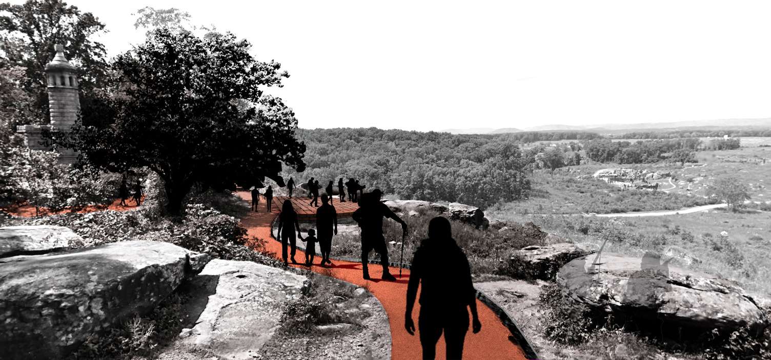 Little Round Top Battlefield in Gettysburg National Military Park