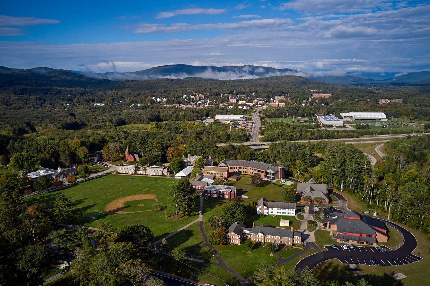 Aerial view of the Holderness School Campus
