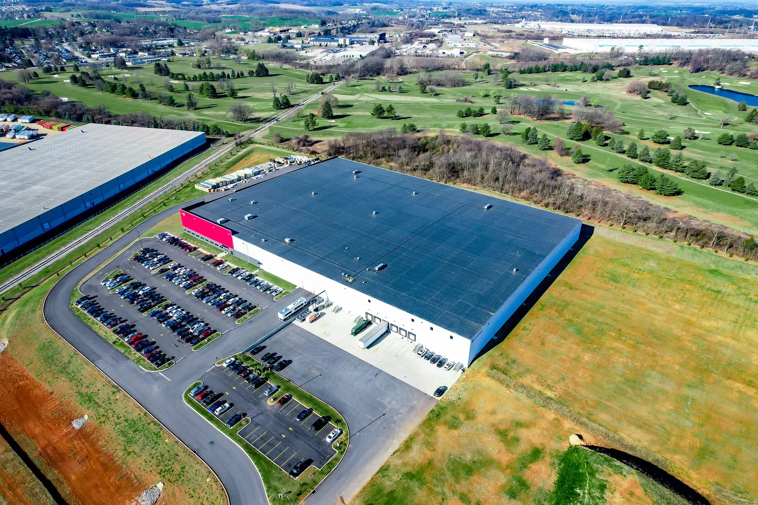 Drone photo of Mobile Climate Control warehouse in York, Pennsylvania